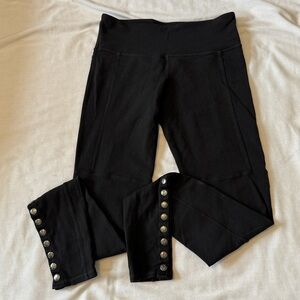 LuLuLemon 6 Black Cross Town Pant Mid Rise Leggings w/ Snap Ankles